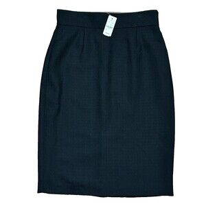 Brooks Brothers Pencil Skirt Black Wool Blend Career Preppy Chic Size 8 NWT